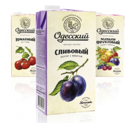Специальная упаковка для экспортной линейки соков «Одесский» 
