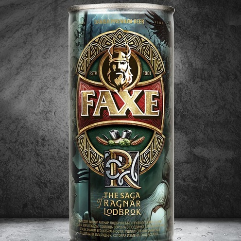 Новую упаковку пива FAXE украсит сага о викинге 